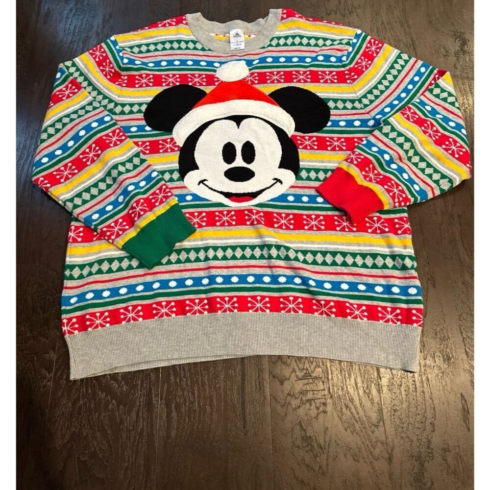 Disney Store 2018 MICKEY MOUSE Holiday Christmas Sweater Size xl